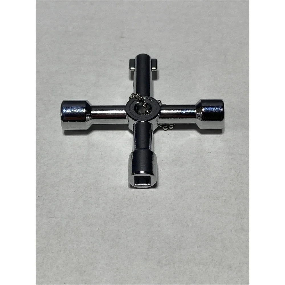 DURATECH 4 Way Utilities Key, Multi-functional Water‎ 1-Pack, Silver